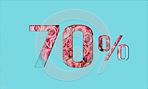 Valentine's day sale banner. Promotion of the poster sale or 70 percent discount for sale in the store