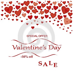 Valentine`s day sale special offer. photo