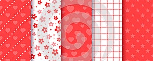 Valentine's day seamless pattern. Love backgrounds. Set of romantic vintage prints for scrapbooking