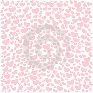 Valentine`s day seamless patterns. Endless pink backgrounds with hearts on a white background.