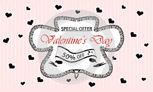 Valentine`s Day Special Offer Pink Background