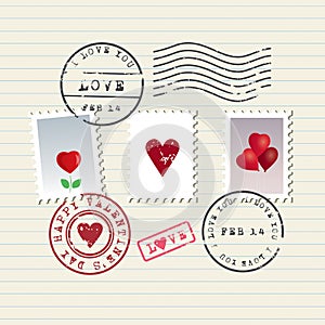 Valentine's Day stamps set