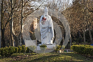 Valentine`s day. statue of the saint in the Italian city of Tern