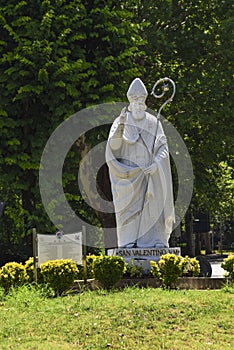 Valentine`s day. Statue of Saint Valentine