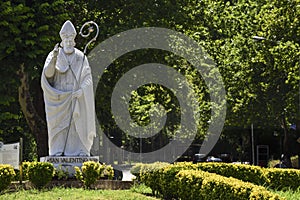 Valentine`s day. Statue of Saint Valentine