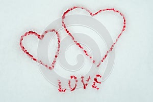 Valentine`s day. Valentine`s romantic love, eternal love. Friends Forever. Two Bloody Hearts