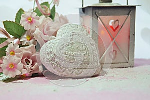 Valentine's Day - Valentines symbol , heart and flowers