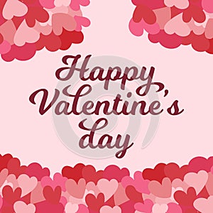 Valentine`s Day vector illustration on a framed pink background