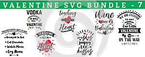Valentine's DAY Vector SVG Bundle. Valentines day. Vodka, wine, teaching, little, plan, wish, dog, kiss