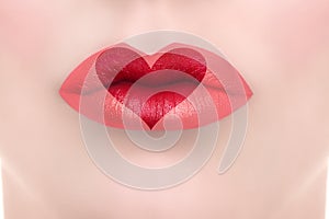 Creative Valentine`s Day Heart Lips Kiss lipstick ad photo