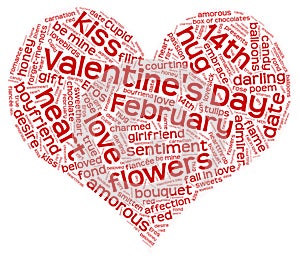 Valentine's Day word cloud heart shaped