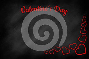 Valentine`s Day written on a chalkboard