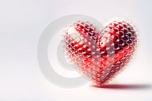 Valentine\'s Heart in Bubble Wrap: Protection and Care Concept