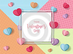 Valentine`s Hearts Abstract Pink Background. Valentines Day Wallpaper. Heart Holiday Backdrop, Vector illustration