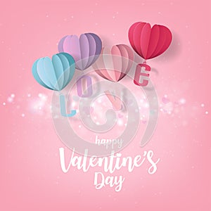 Valentine`s Hearts Abstract Pink Background. Valentines Day Wallpaper. Heart Holiday Backdrop, Vector