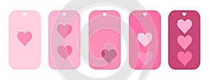 Valentine`s hearts gift tags vector illustration. Gift tags templates