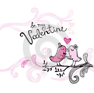 Valentine's kissing birds