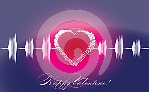 Valentine's lovers heart cardiogram photo