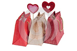 Valentine's present bags with beautiful hearts