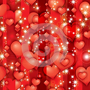 Valentine's rubin hearts