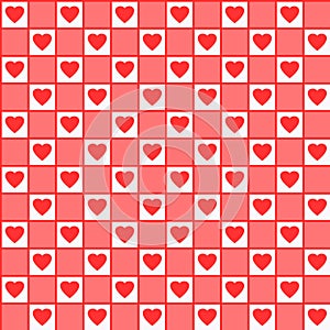 Valentine seamless hearts pattern. Vector illustration.