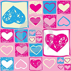 Valentine seamless pattern with hearts