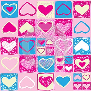 Valentine seamless pattern with hearts