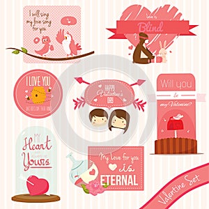 Valentine set. Vector illustration decorative design