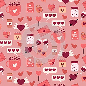 valentine'slove vector seamless pattern
