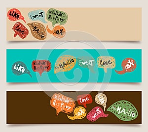 Valentine speech bubble banner set