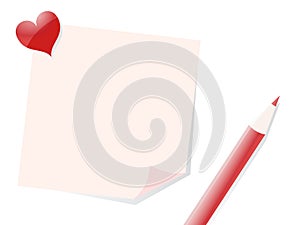 Valentine stick note illustration