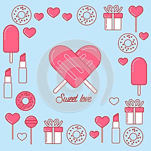 Valentine sticker illustration