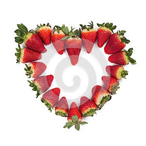 Valentine sweetheart strawberries isolated
