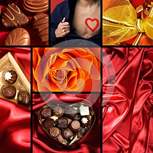 Valentine theme collage