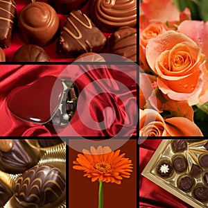 Valentine theme collage