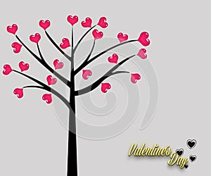 Valentine tree with hearts