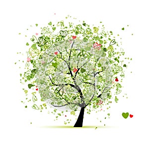 Valentine tree with hearts for your design