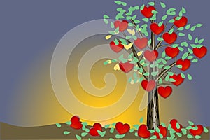 Valentine tree - illustration