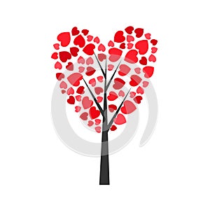 Valentine tree, love, leaf from hearts.