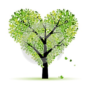 Valentine tree, love, leaf from hearts photo