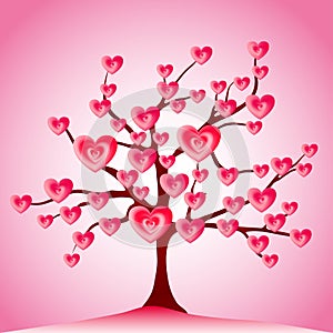 Valentine tree, love, leaf from hearts