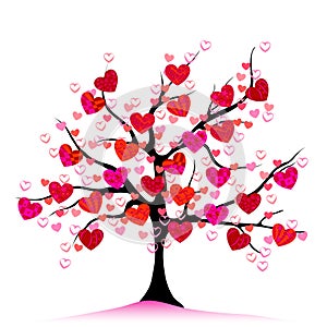 Valentine tree, love, leaf from hearts