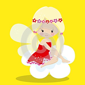 Valentine Unicorn Blond Girl Fairy Wings 07