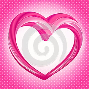 Valentines background, abstract pink heart shape