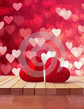 Valentines Background, Heart wood, Valentine day love