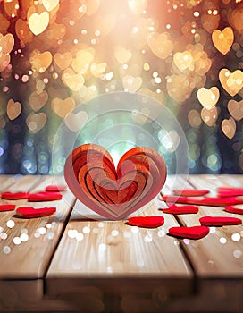 Valentines Background, Heart wood, Valentine day love