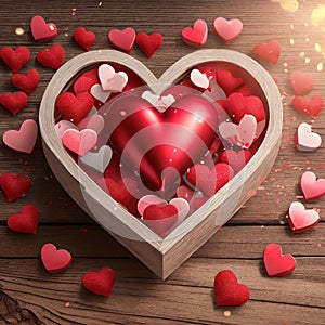 Valentines Background, Heart wood, Valentine day love