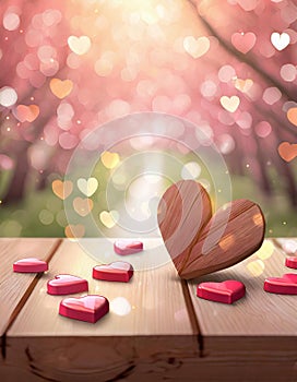 Valentines Background, Heart wood, Valentine day love