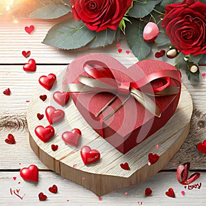 Valentines Background, Heart wood, Valentine day love