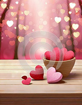 Valentines Background, Heart wood, Valentine day love